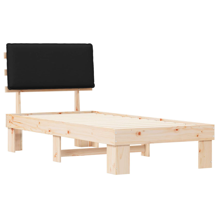 Bedframe met Gevoerd Hoofdgedeelte Zwart 100 x 200 cm