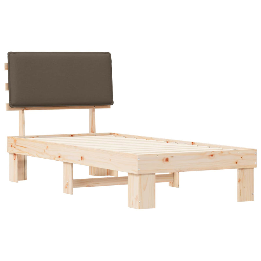 Bedframe met Gevoerd Hoofdgedeelte Taupe 100 x 200 cm
