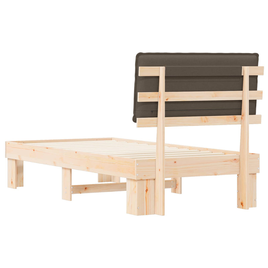 Bedframe met Gevoerd Hoofdgedeelte Taupe 100 x 200 cm