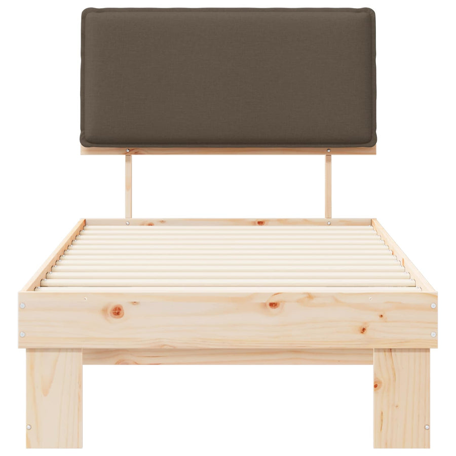 Bedframe met Gevoerd Hoofdgedeelte Taupe 100 x 200 cm