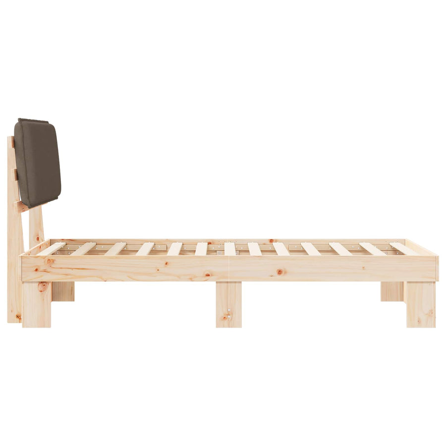 Bedframe met Gevoerd Hoofdgedeelte Taupe 100 x 200 cm