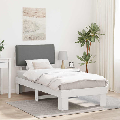 Bedframe met Gevoerd Hoofdgedeelte Lichtgrijs 100 x 200 cm