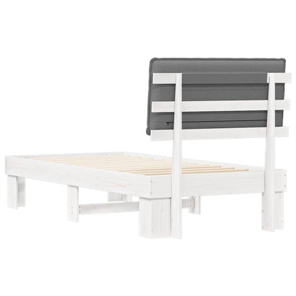 Bedframe met Gevoerd Hoofdgedeelte Lichtgrijs 100 x 200 cm