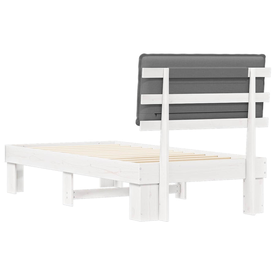 Bedframe met Gevoerd Hoofdgedeelte Lichtgrijs 100 x 200 cm