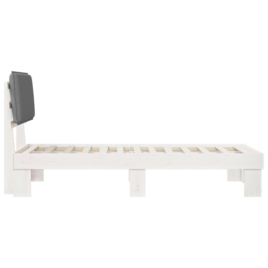 Bedframe met Gevoerd Hoofdgedeelte Lichtgrijs 100 x 200 cm