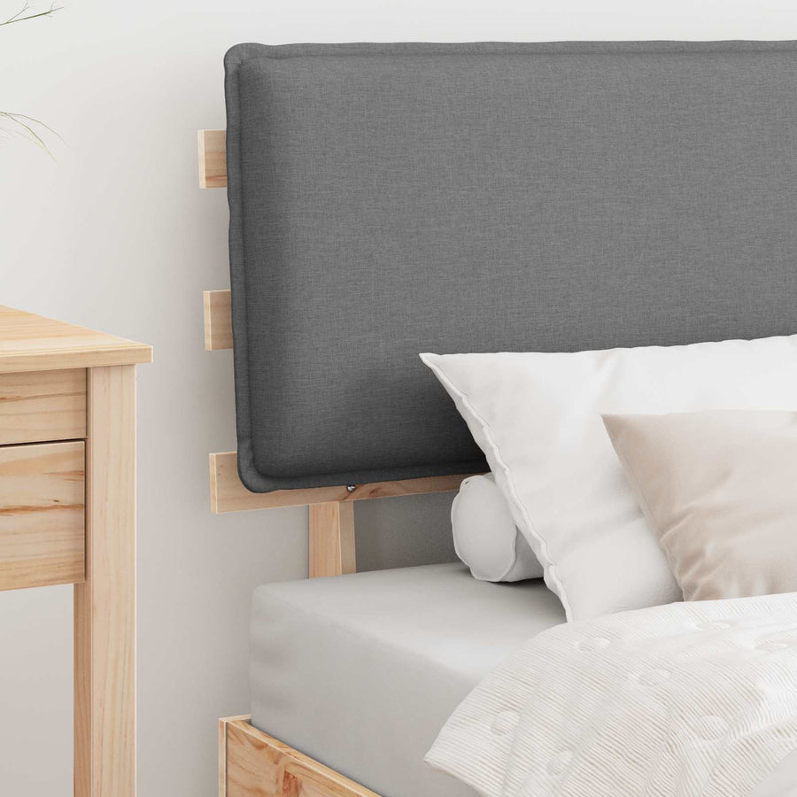 Bedframe met Gevoerd Hoofdgedeelte Lichtgrijs 90 x 200 cm