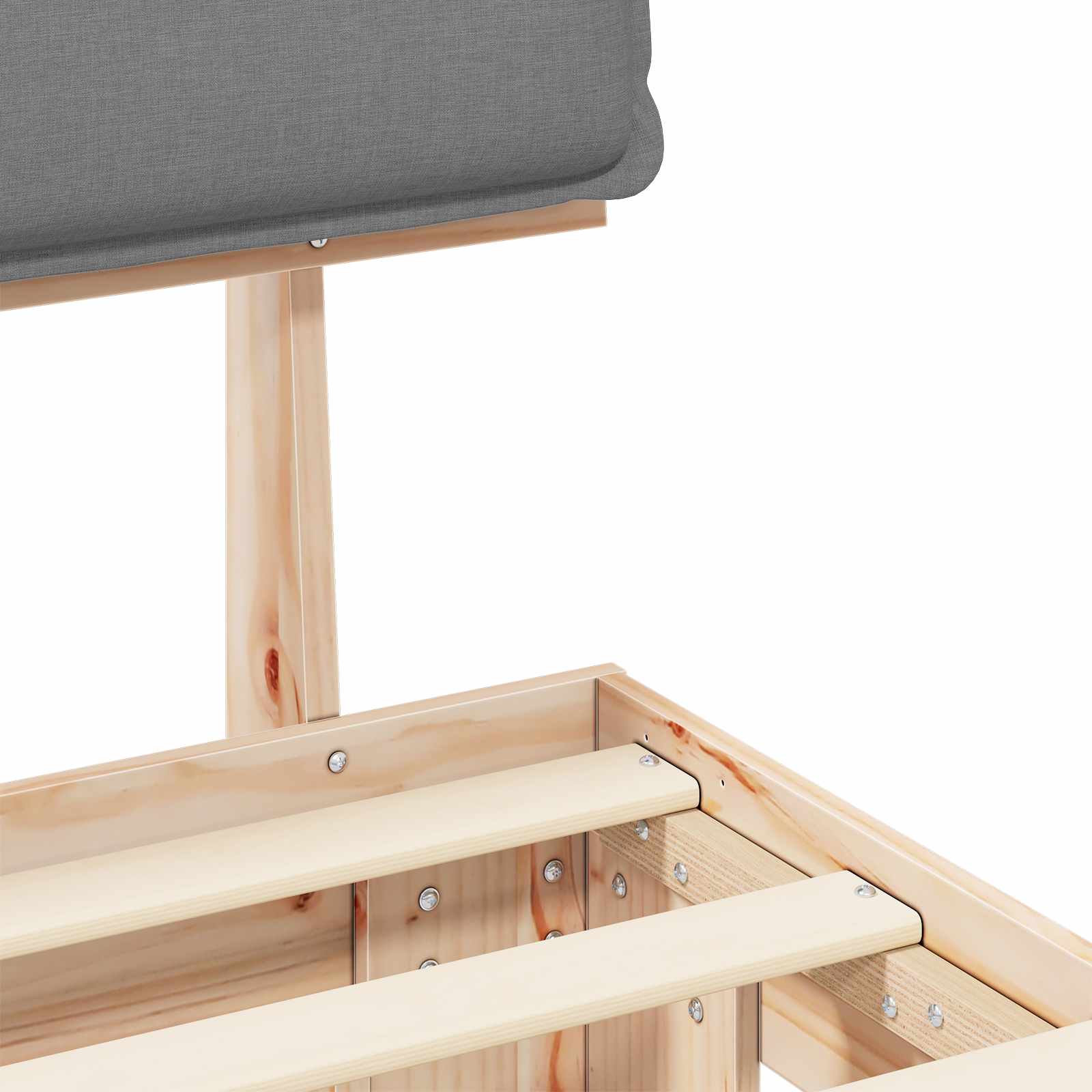 Bedframe met Gevoerd Hoofdgedeelte Lichtgrijs 80 x 200 cm