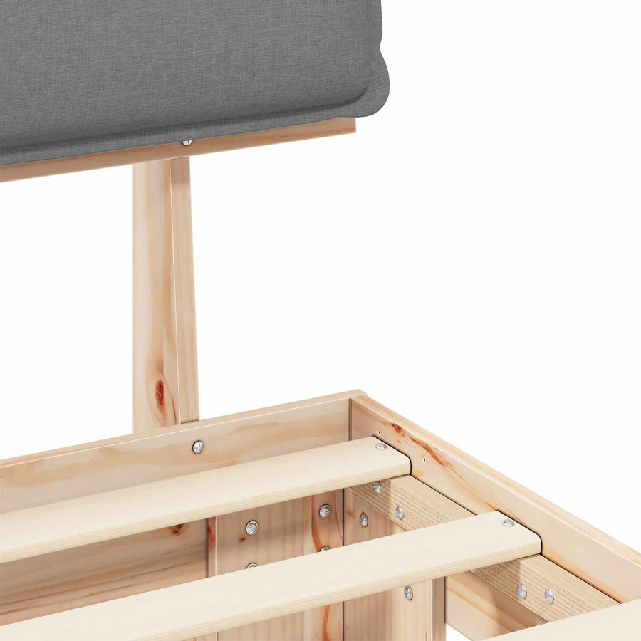 Bedframe met Gevoerd Hoofdgedeelte Lichtgrijs 80 x 200 cm