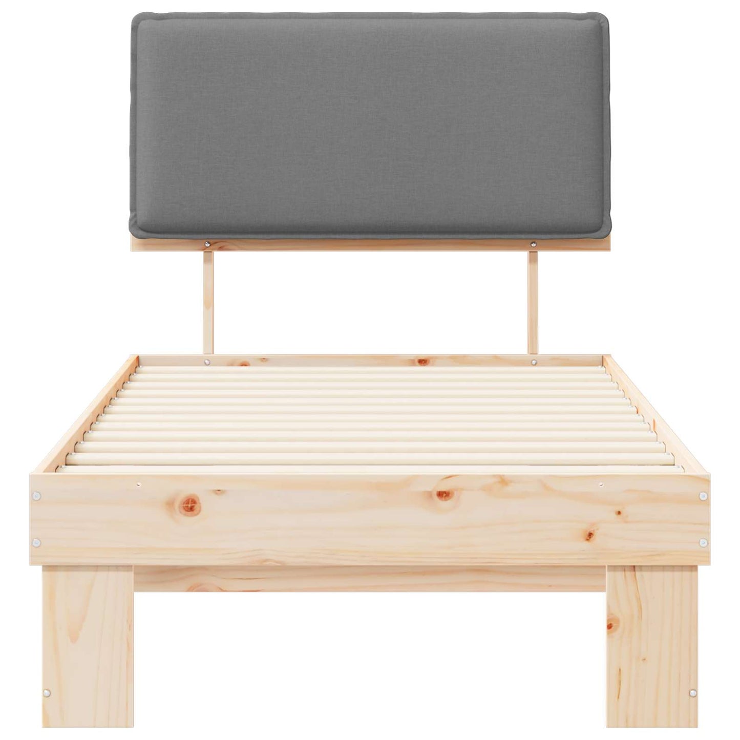 Bedframe met Gevoerd Hoofdgedeelte Lichtgrijs 80 x 200 cm