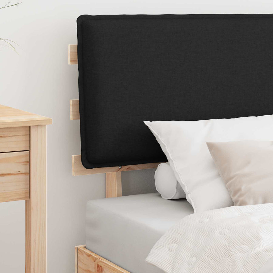 Bedframe met Gevoerd Hoofdgedeelte Zwart 80 x 200 cm