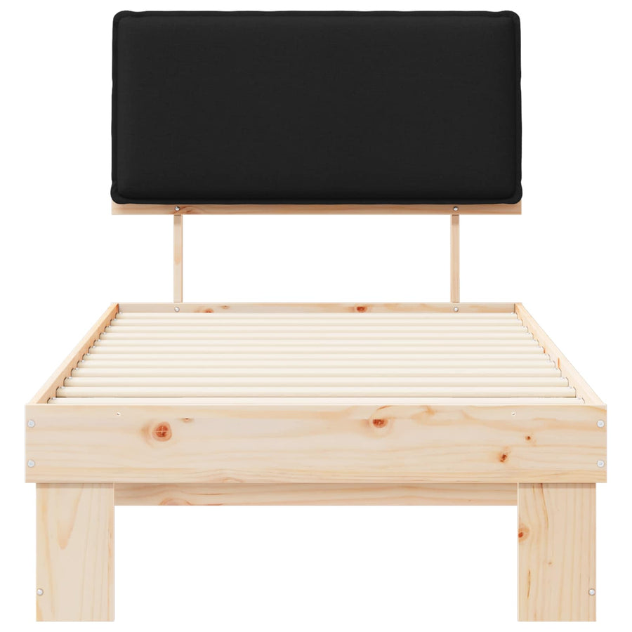 Bedframe met Gevoerd Hoofdgedeelte Zwart 80 x 200 cm