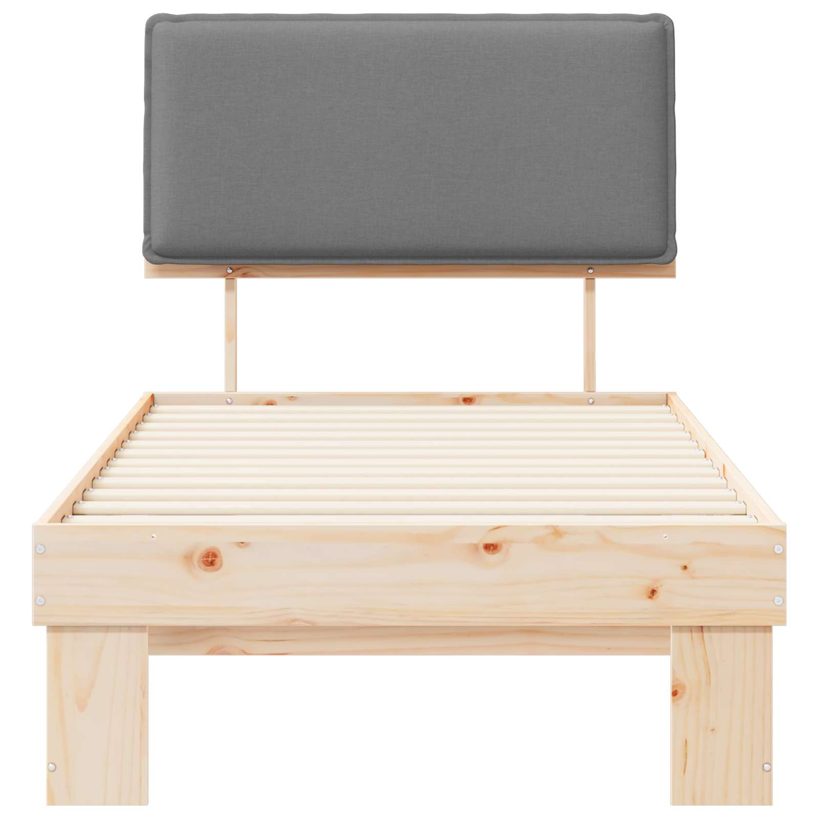 Bedframe met Gevoerd Hoofdgedeelte Lichtgrijs 90 x 190 cm