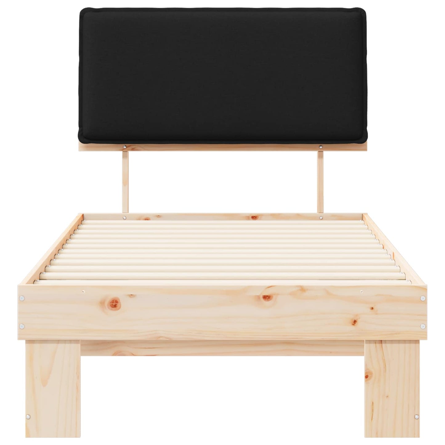 Bedframe met Gevoerd Hoofdgedeelte Zwart 90 x 190 cm