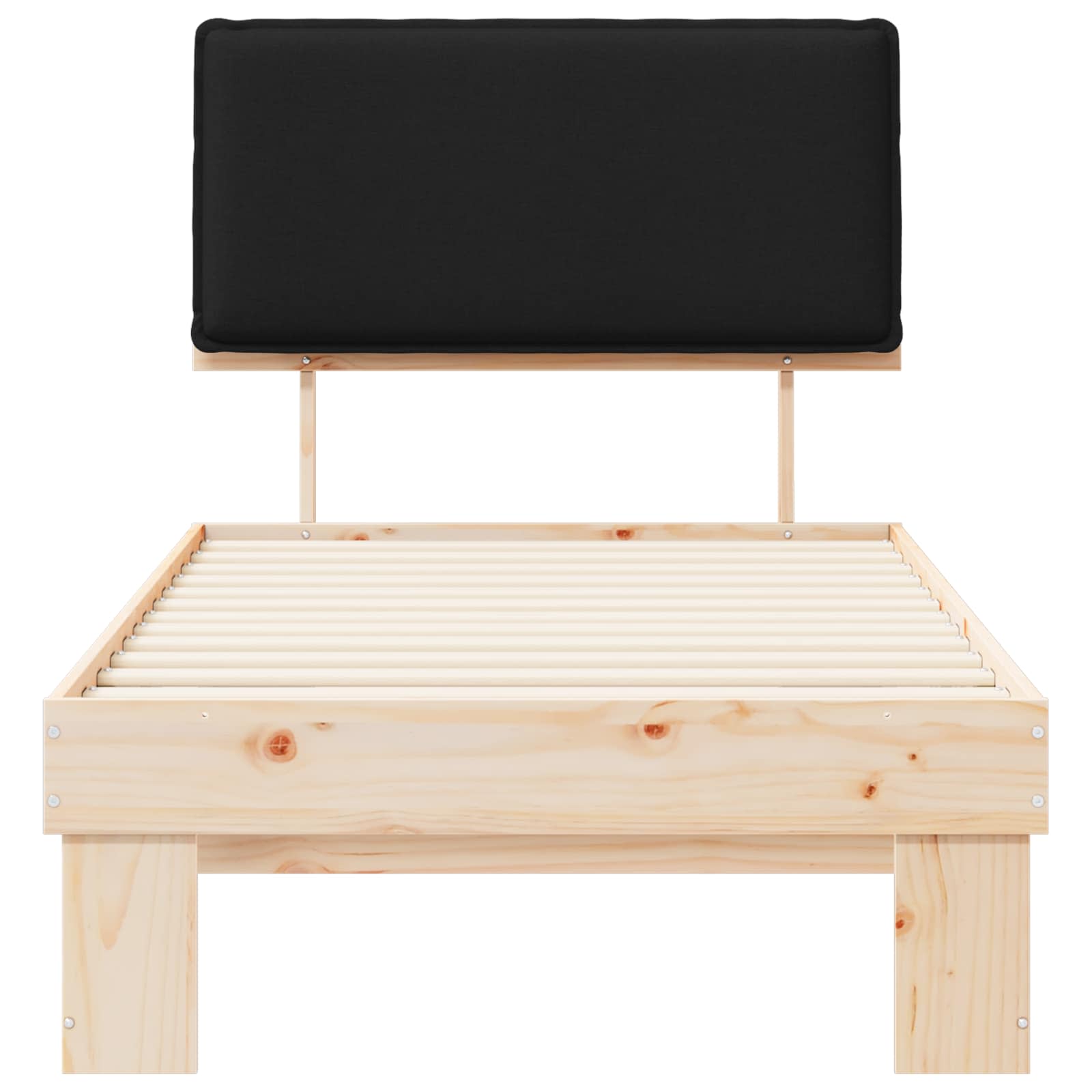 Bedframe met Gevoerd Hoofdgedeelte Zwart 90 x 190 cm