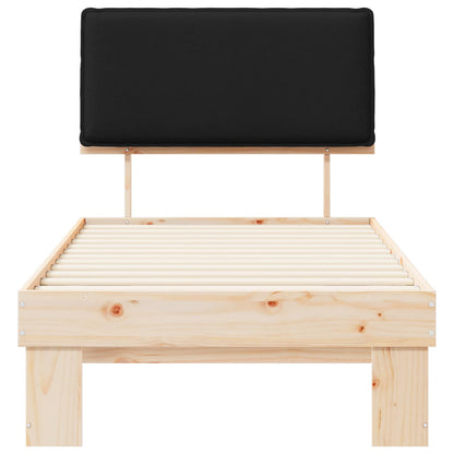 Bedframe met Gevoerd Hoofdgedeelte Zwart 90 x 190 cm