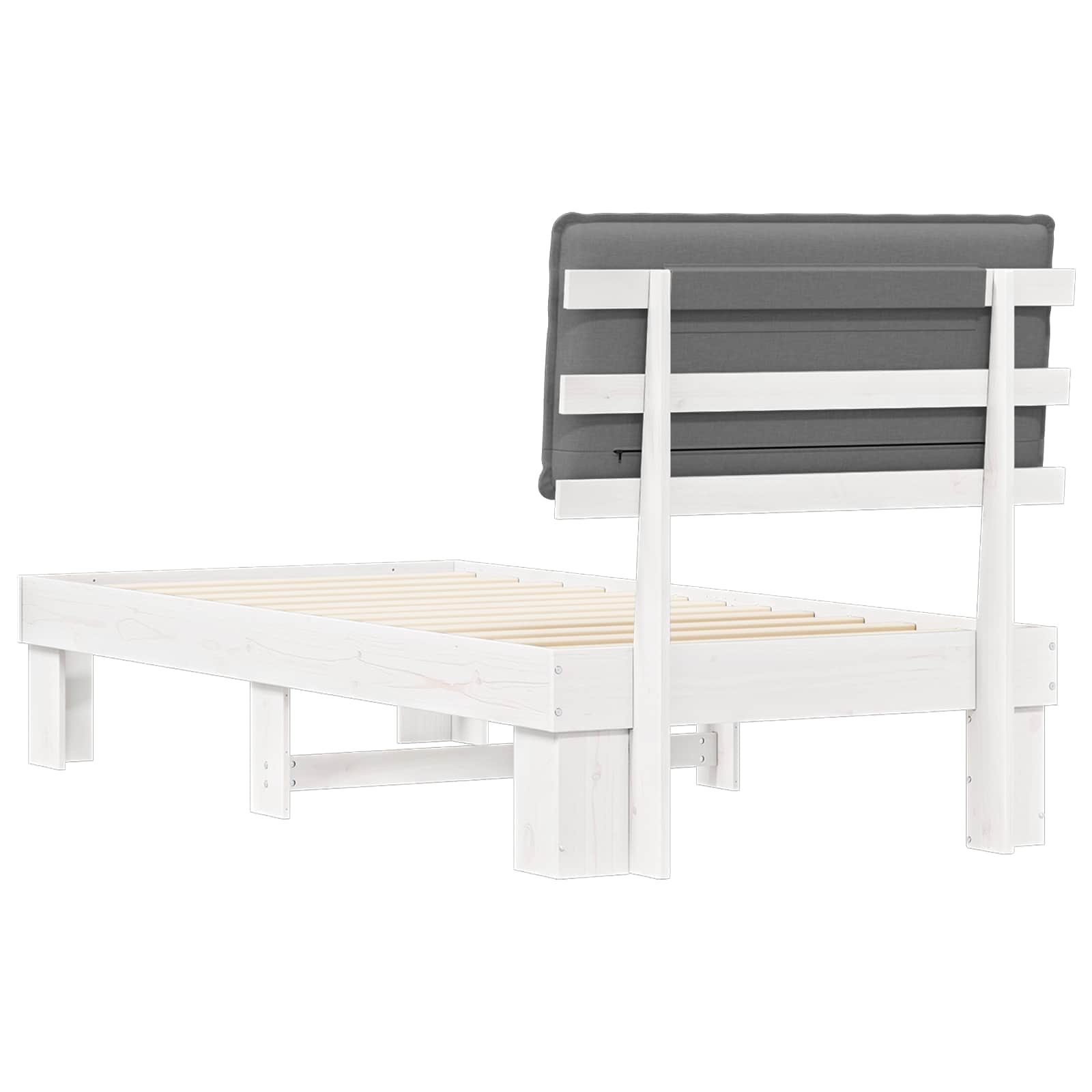 Bedframe met Gevoerd Hoofdgedeelte Lichtgrijs 90 x 190 cm