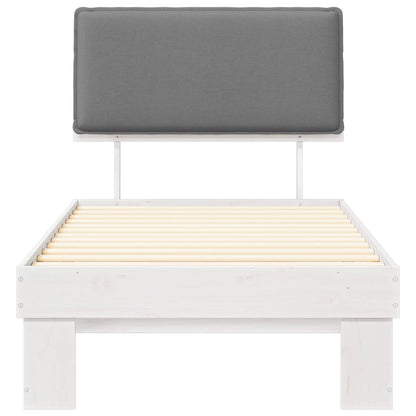 Bedframe met Gevoerd Hoofdgedeelte Lichtgrijs 90 x 190 cm