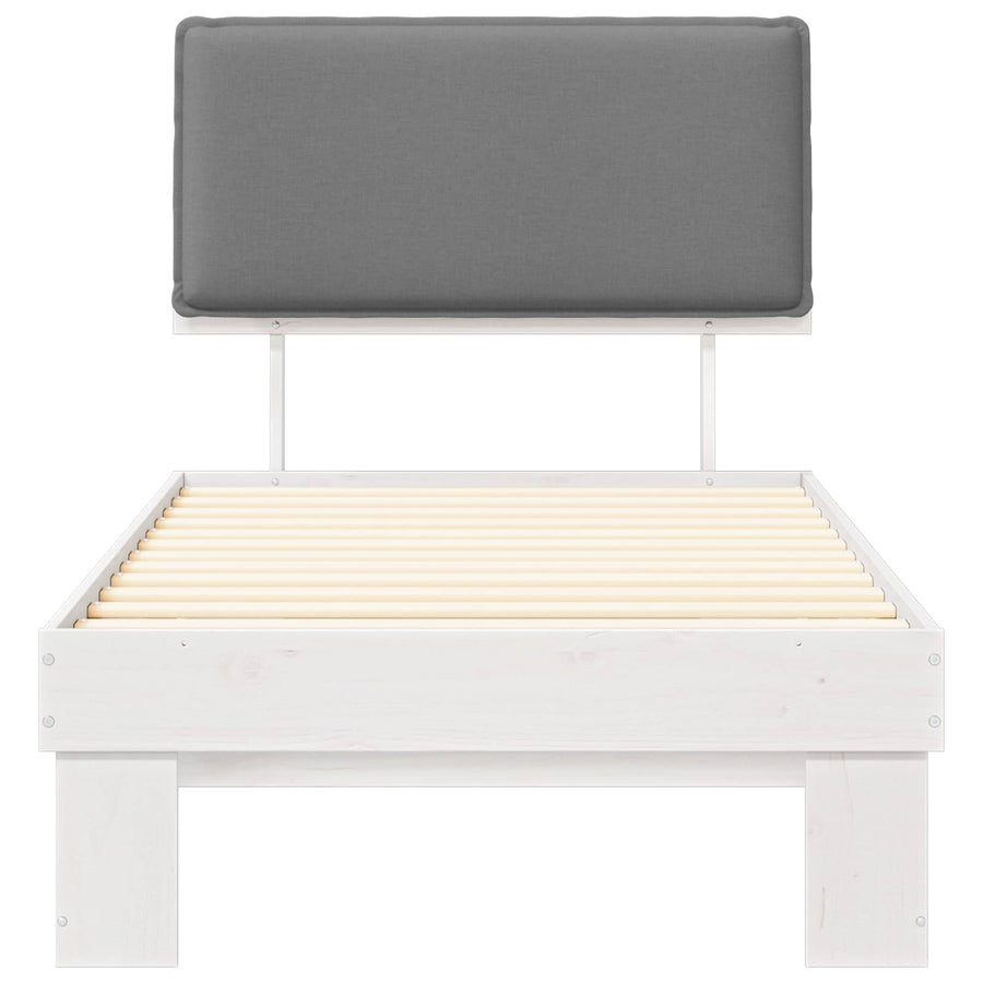 Bedframe met Gevoerd Hoofdgedeelte Lichtgrijs 90 x 190 cm
