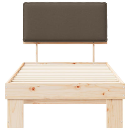 Bedframe met Gevoerd Hoofdgedeelte Taupe 75 x 190 cm