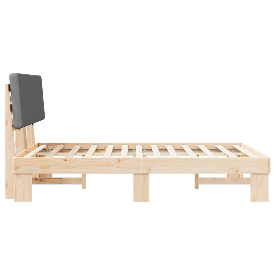 Bedframe met Gevoerd Hoofdgedeelte Donkergrijs 160 x 200 cm