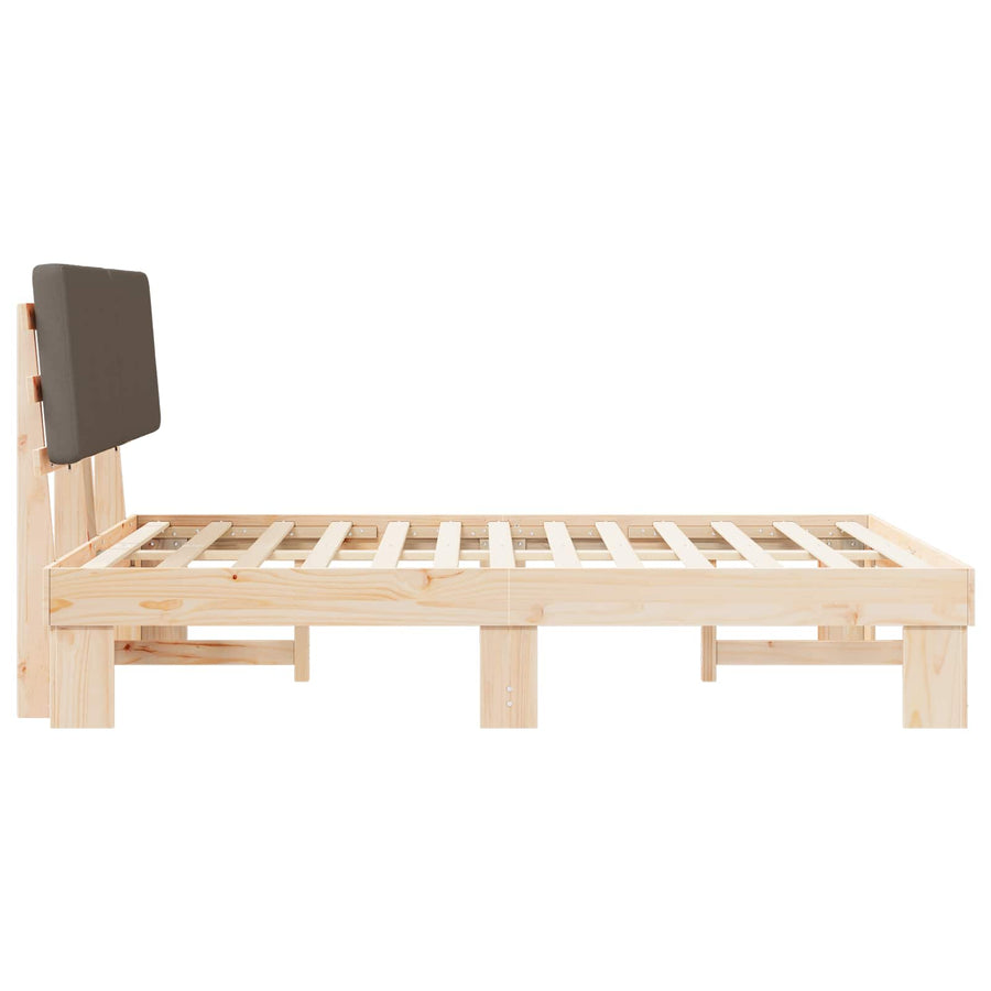 Bedframe met Gevoerd Hoofdgedeelte Taupe 160 x 200 cm