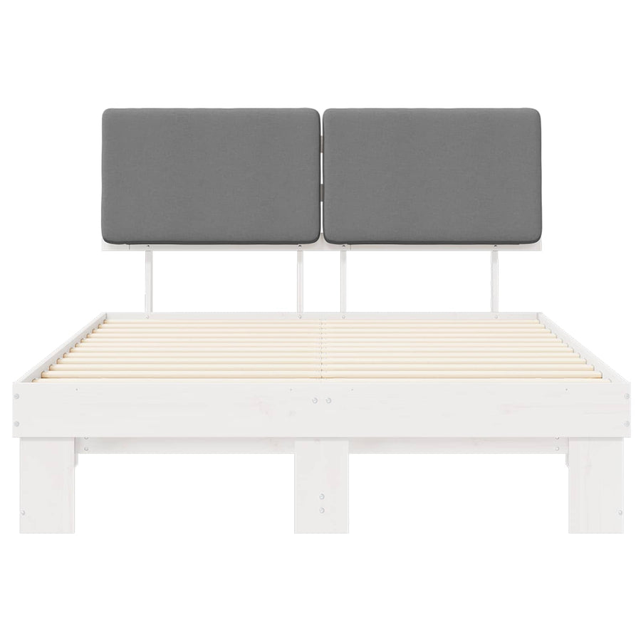 Bedframe met Gevoerd Hoofdgedeelte Lichtgrijs 160 x 200 cm
