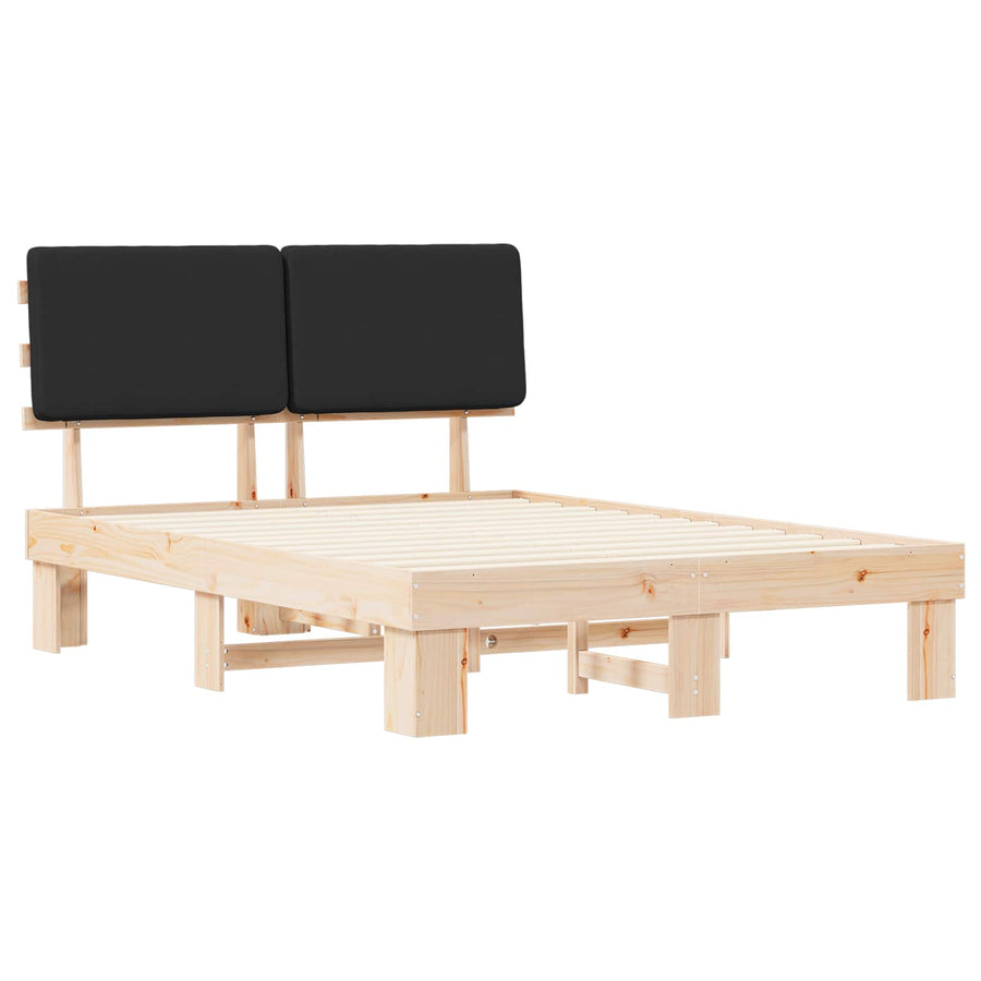 Bedframe met Gevoerd Hoofdgedeelte Zwart 150 x 200 cm