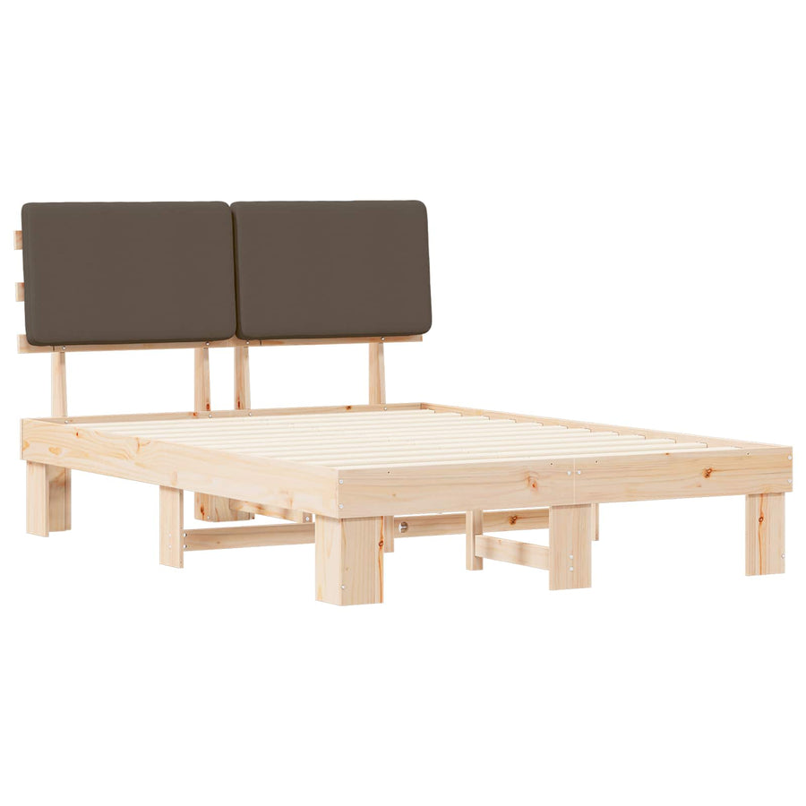 Bedframe met Gevoerd Hoofdgedeelte Taupe 150 x 200 cm
