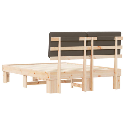 Bedframe met Gevoerd Hoofdgedeelte Taupe 140 x 200 cm