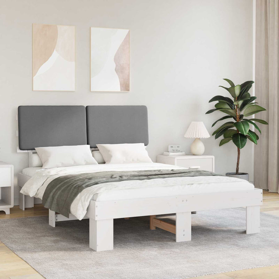 Bedframe met Gevoerd Hoofdgedeelte Lichtgrijs 140 x 200 cm