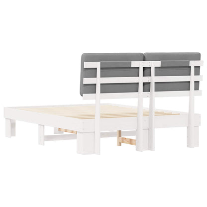 Bedframe met Gevoerd Hoofdgedeelte Lichtgrijs 140 x 200 cm