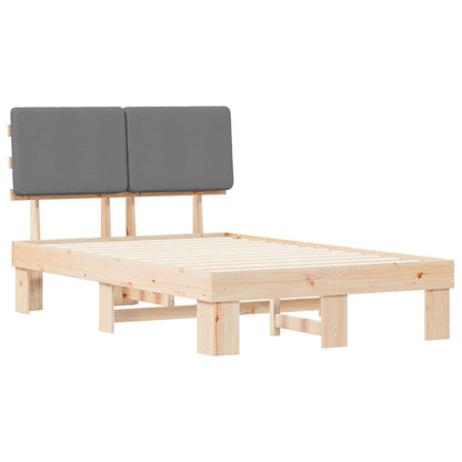 Bedframe met Gevoerd Hoofdgedeelte Lichtgrijs 120 x 200 cm