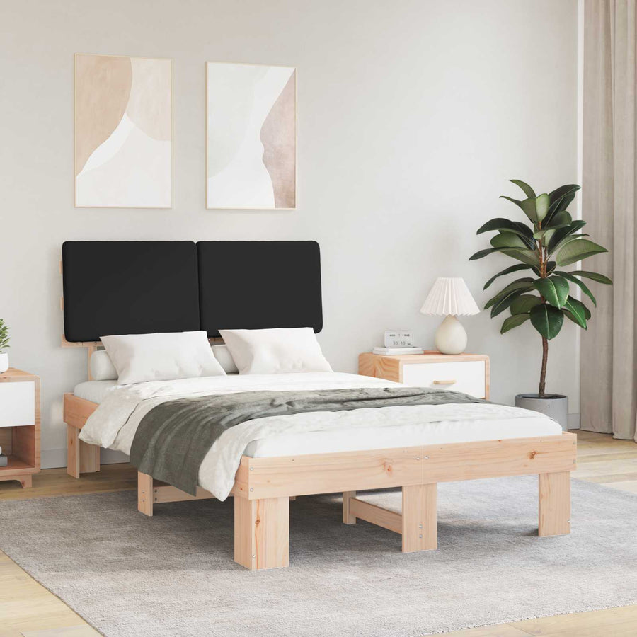 Bedframe met Gevoerd Hoofdgedeelte Zwart 120 x 200 cm
