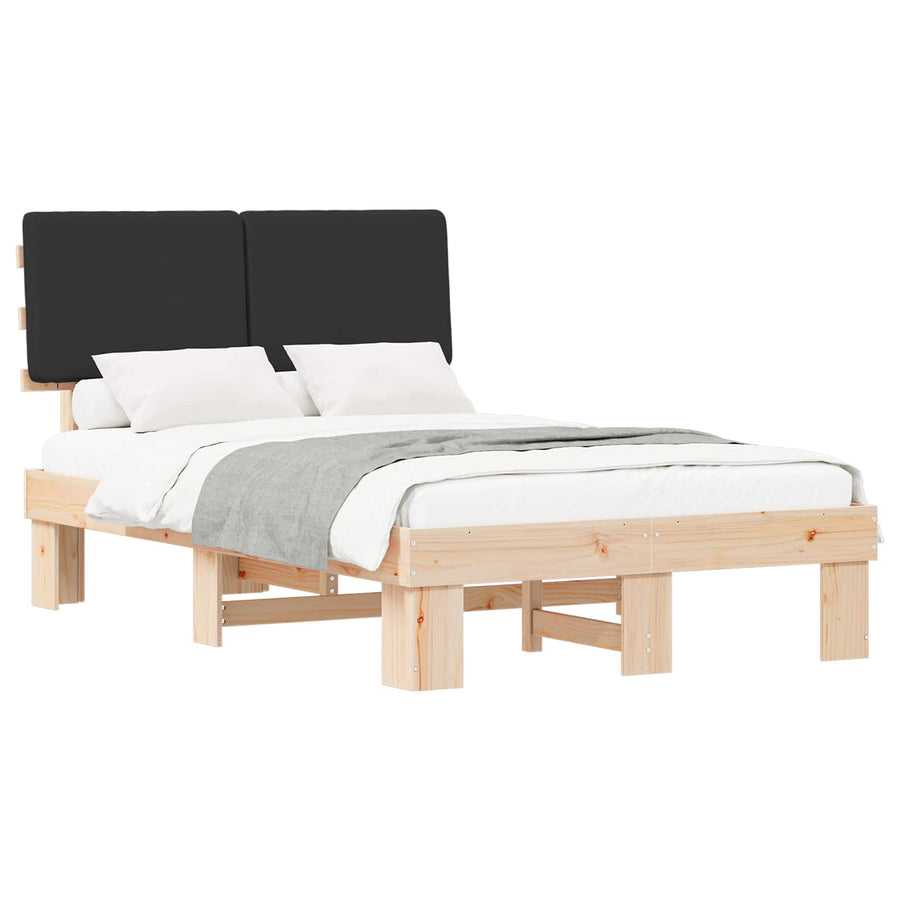 Bedframe met Gevoerd Hoofdgedeelte Zwart 120 x 200 cm