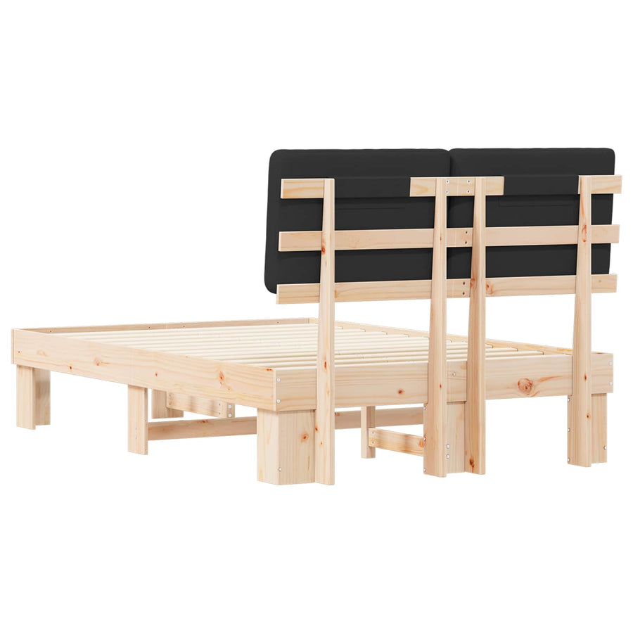 Bedframe met Gevoerd Hoofdgedeelte Zwart 120 x 200 cm