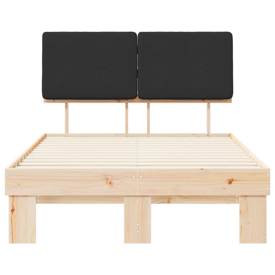 Bedframe met Gevoerd Hoofdgedeelte Zwart 120 x 200 cm