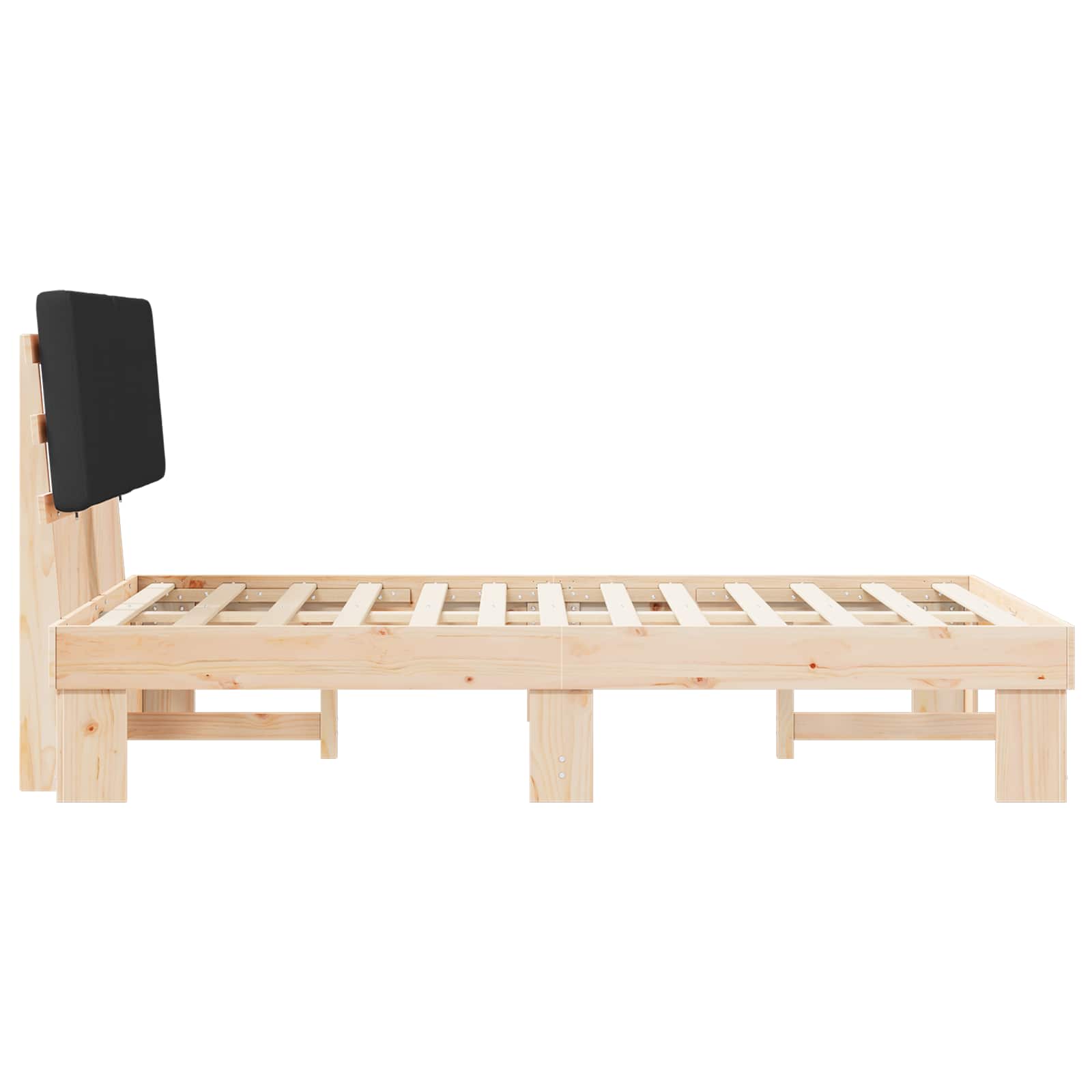 Bedframe met Gevoerd Hoofdgedeelte Zwart 120 x 200 cm
