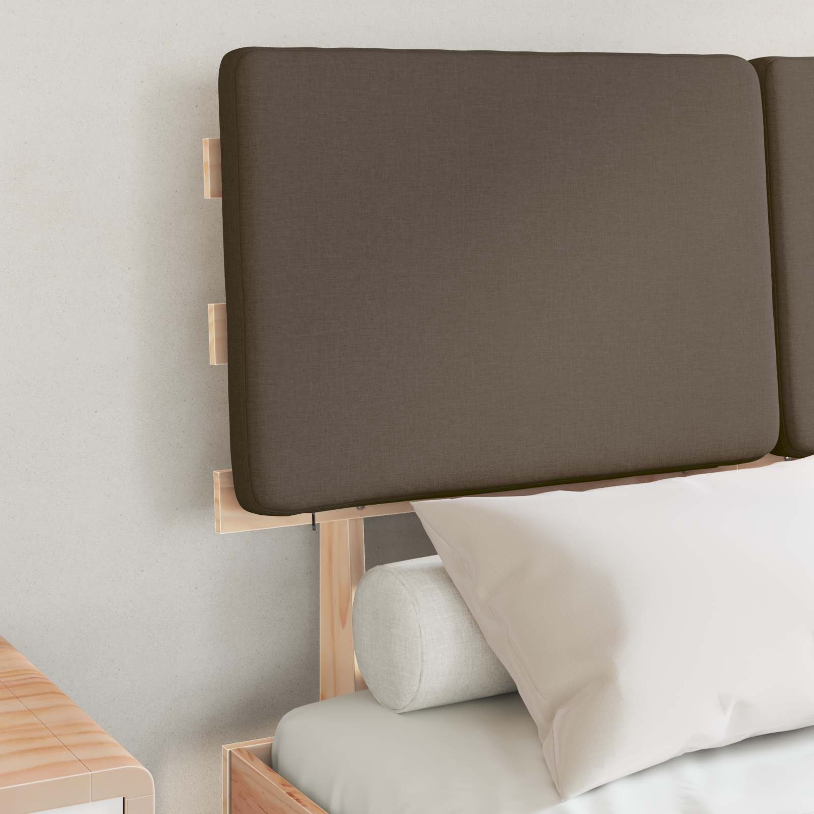 Bedframe met Gevoerd Hoofdgedeelte Taupe 120 x 200 cm