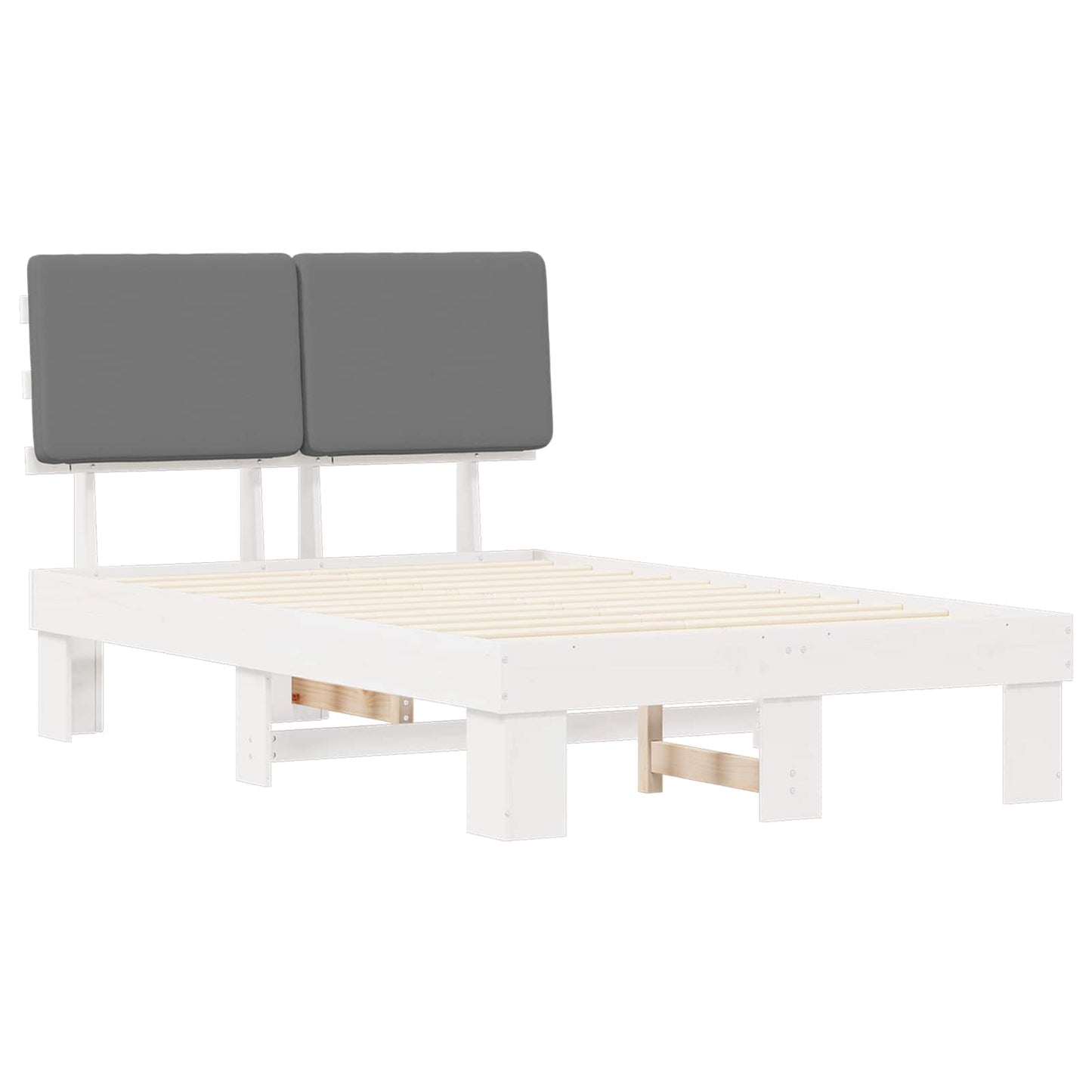 Bedframe met Gevoerd Hoofdgedeelte Lichtgrijs 120 x 200 cm