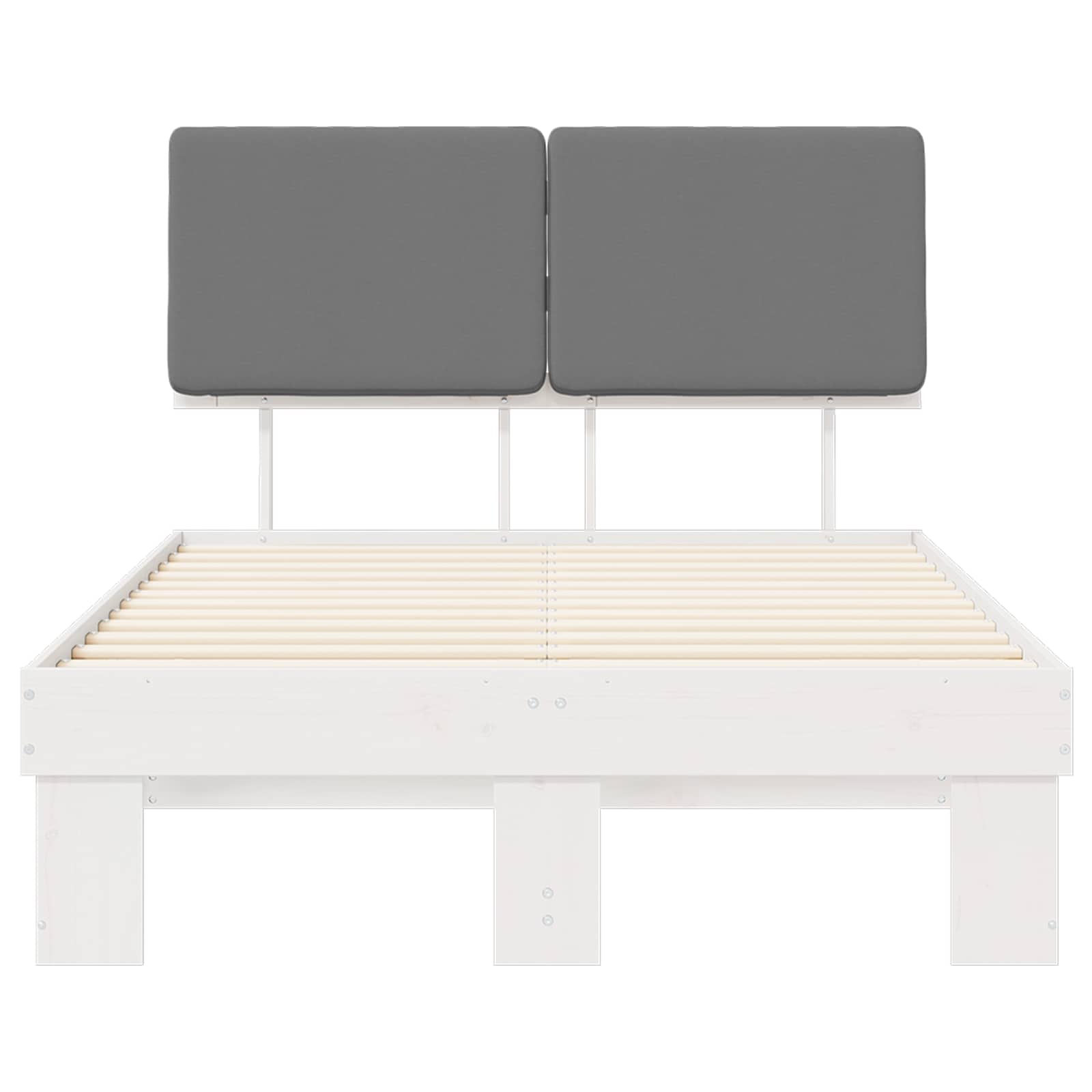 Bedframe met Gevoerd Hoofdgedeelte Lichtgrijs 120 x 200 cm