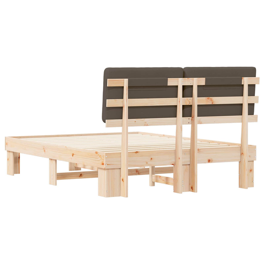 Bedframe met Gevoerd Hoofdgedeelte Taupe 140 x 190 cm