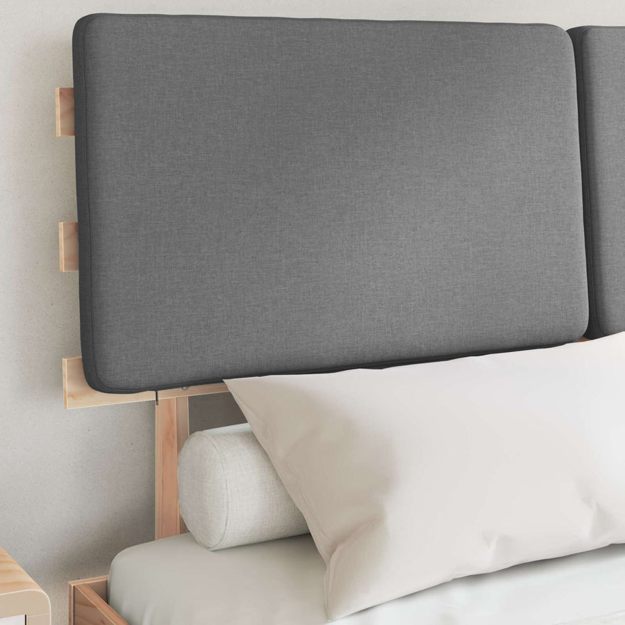 Bedframe met Gevoerd Hoofdgedeelte Lichtgrijs 135 x 190 cm