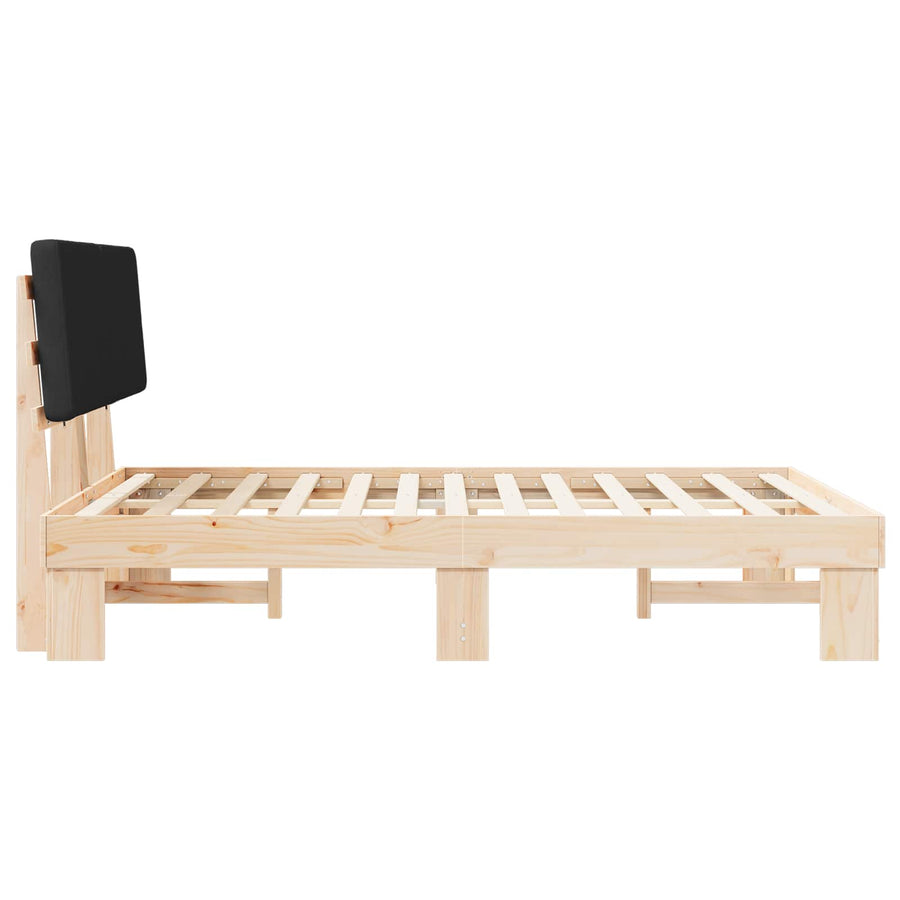 Bedframe met Gevoerd Hoofdgedeelte Zwart 135 x 190 cm