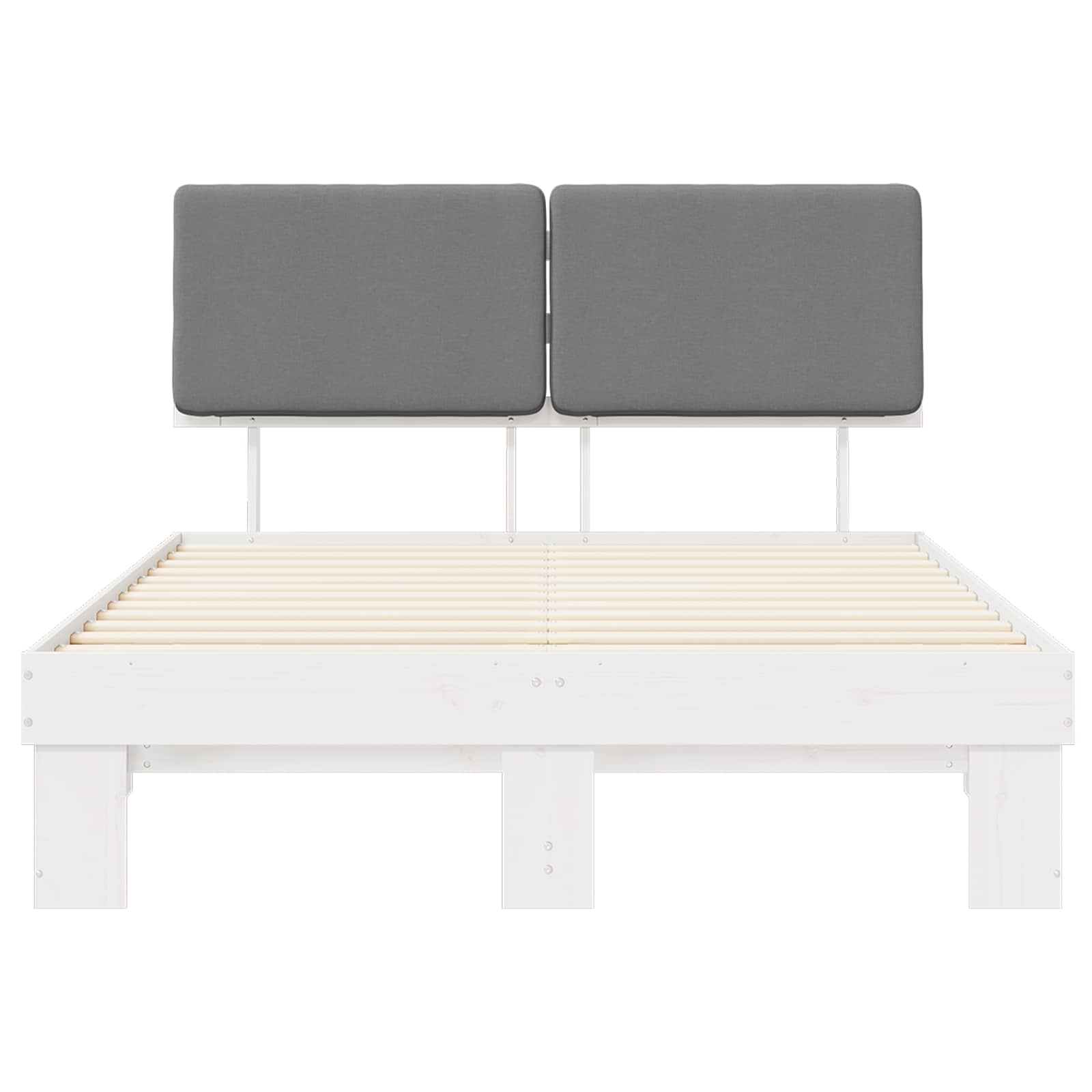 Bedframe met Gevoerd Hoofdgedeelte Lichtgrijs 135 x 190 cm