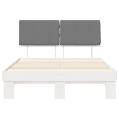 Bedframe met Gevoerd Hoofdgedeelte Lichtgrijs 135 x 190 cm