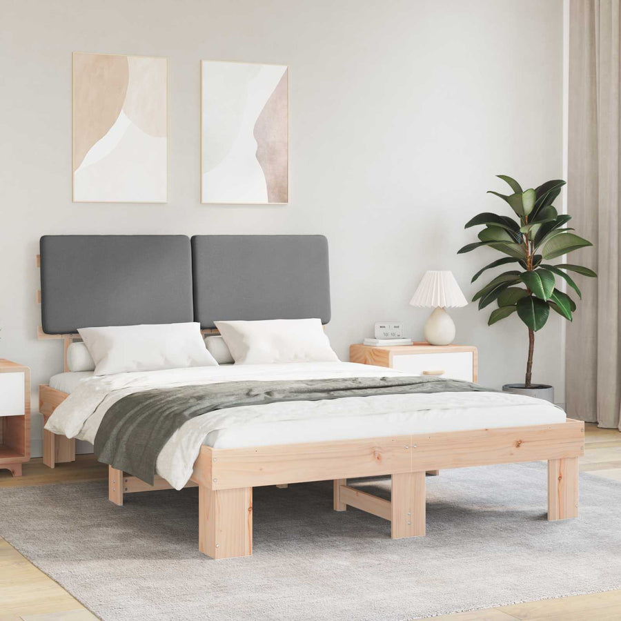 Bedframe met Gevoerd Hoofdgedeelte Lichtgrijs 120 x 190 cm