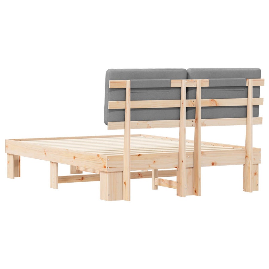 Bedframe met Gevoerd Hoofdgedeelte Lichtgrijs 120 x 190 cm