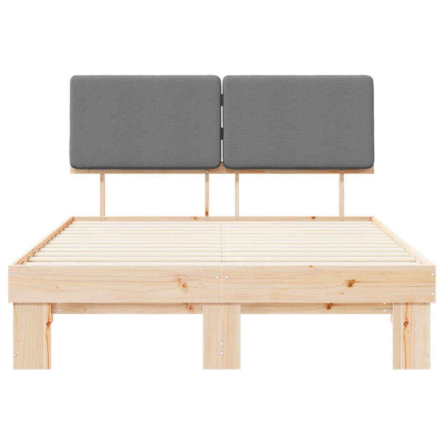 Bedframe met Gevoerd Hoofdgedeelte Lichtgrijs 120 x 190 cm