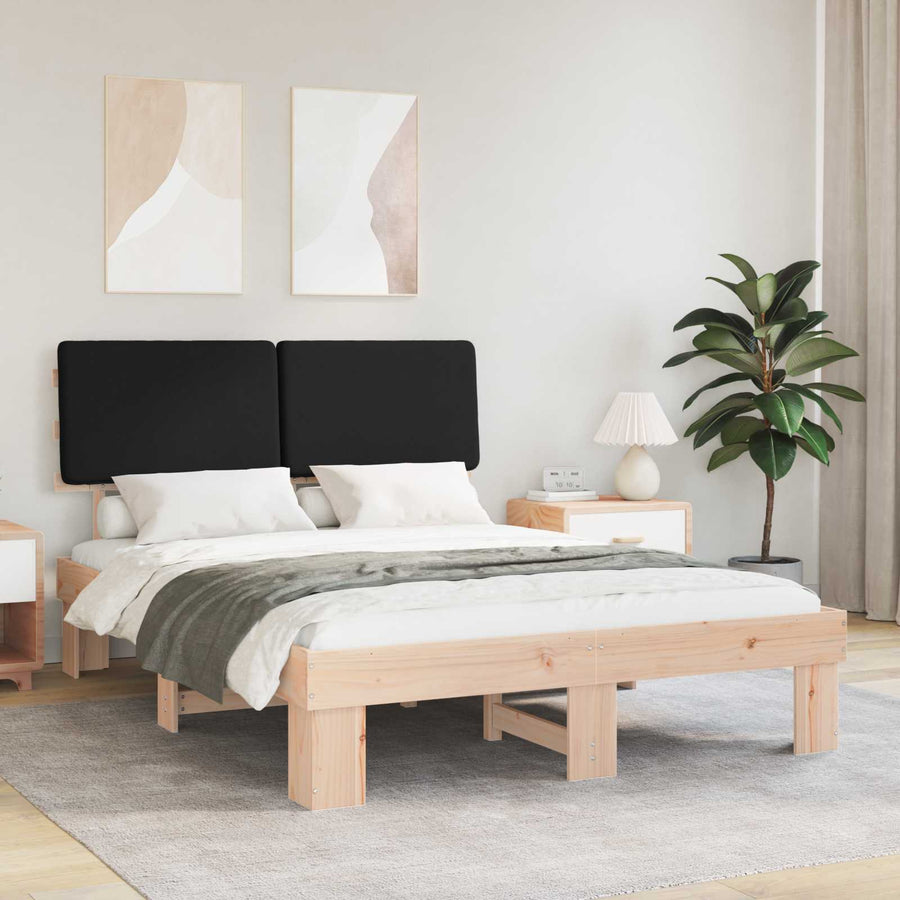 Bedframe met Gevoerd Hoofdgedeelte Zwart 120 x 190 cm