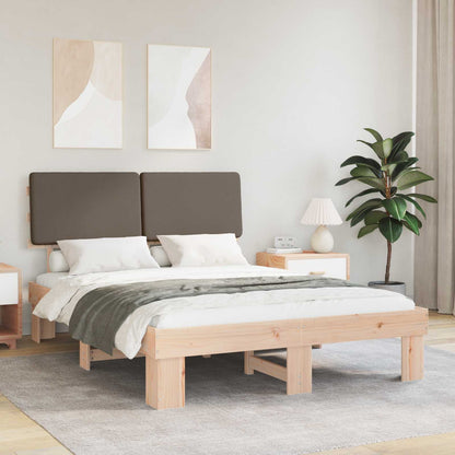 Bedframe met Gevoerd Hoofdgedeelte Taupe 120 x 190 cm